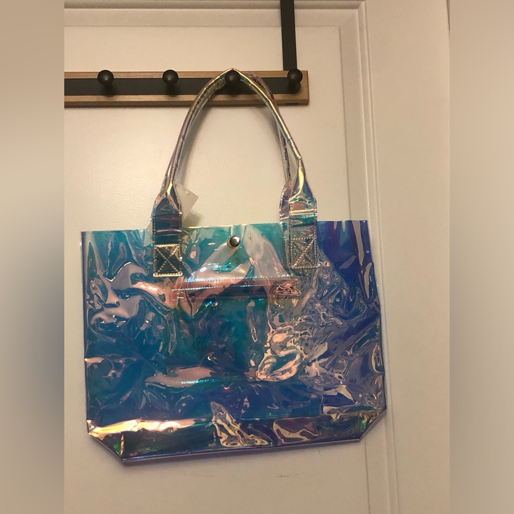 Saks Fifth Avenue Bags |Anniversary Holographic Tote | Color: Gold/Silver